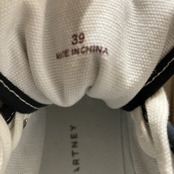 Stella McCartney High Top Sneaker Women’s Sz 39 9 NWOT Blue Cap Toe Shoe Skater - Picture 9 of 11